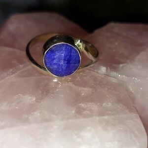 Sapphire Faceted Natural Stone Solid Sterling Silver Ring